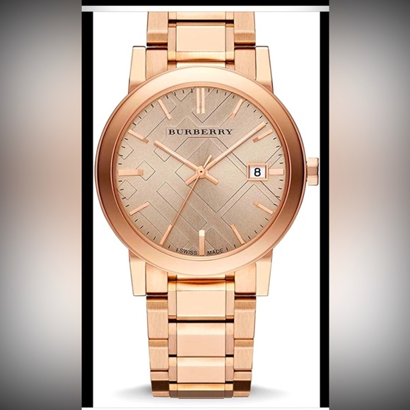 Burberry BU9034 38mm unisex rose gold city watch NIB